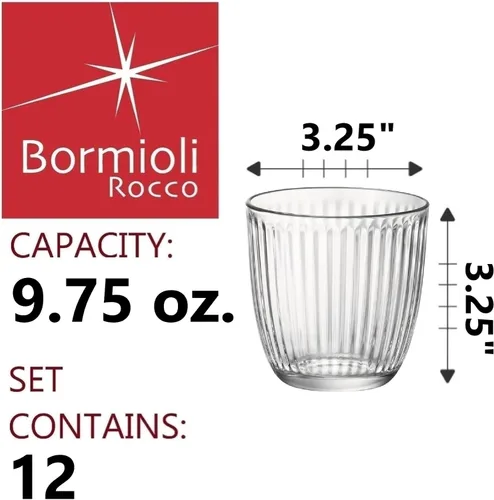 Vista 2 de Bormioli Rocco Line - Vaso de agua, transparente, 9.75 onzas (paquete de 12)
