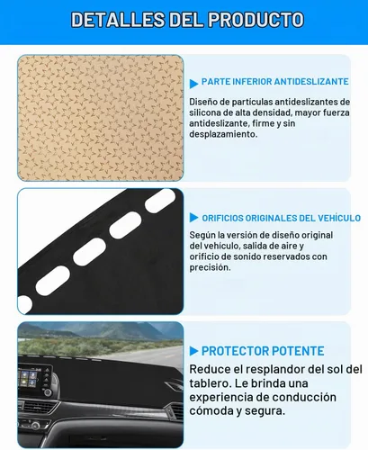 Vista 6 de CARTIST Cubierta de tablero para Honda Accord 2018-2020 2021 2022, accesorios para salpicadero, cubierta de franela, protector de rayos UV