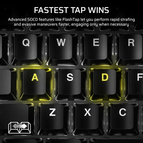 Vista 4 de Corsair K70 PRO TKL RGB Teclado mecánico con cable para juegos sin llave Efecto Hall pre-lubricado MGX Hyperdrive interruptores ajustables, SOCD