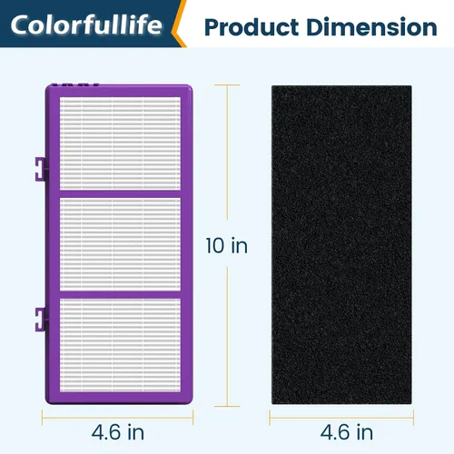Vista 7 de Colorfullfe Performance Plus - Filtro para filtro Holmes AER1, repuesto HAPF300AP-U4, 4 filtros y 8 filtros de carbono