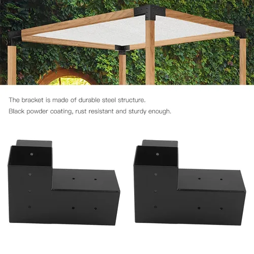 Vista 3 de Soporte de pérgola de acero con revestimiento inoxidable, estructura resistente y fácil montaje para carpintería al aire libre (8 piezas)
