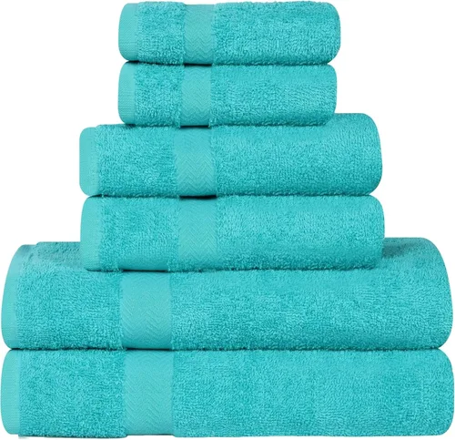 Vista 43 de Superior Juego de toallas surtidas de algodón de 18 piezas, incluye 8 toallas faciales, 6 manos y 4 toallas de baño, artículos esenciales