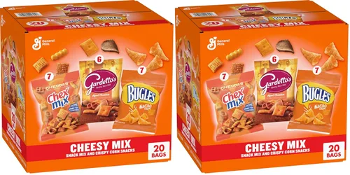 Vista 8 de Cheesy Mix Paquete variado de aperitivos, Chex Mix Cheddar, Bugles Nacho Cheese, Gardetto's Aged Cheddar, 20 unidades, 28.875 oz