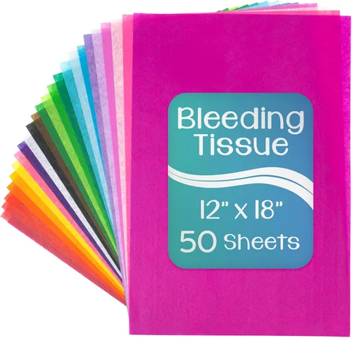 Vista 8 de Hygloss Surtido de papel de seda que destiñe, 12 x 18 pulgadas, 20 colores surtidos, 50 hojas por paquete, 2 paquetes (100 hojas en total)