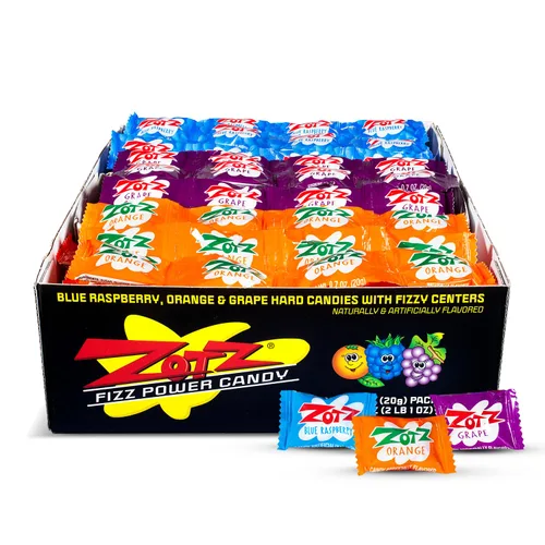 Vista 8 de Zotz Fizz Sour Candy - Cereza, sandía, manzana (caja de 48)