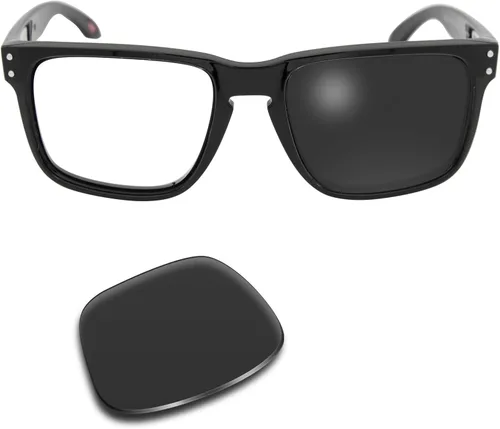 Vista 6 de SOLODAD Lentes de repuesto para gafas de sol Oakley Holbrook XL OO9417 polarizadas, negro carbón (sin grabado polarizado), Negro carbón - Polarizado