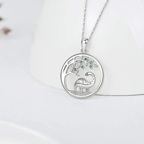 Vista 3 de JUSTKIDSTOY Collar con colgante de árbol de la vida, diseño de mariquitaunicorniolama, plata de ley 925, joyería de animales lindos regalos