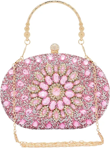 Vista 8 de SH Bolsos de mano para mujer, bolso formal de noche con diamantes de imitación, bolsos brillantes para boda, fiesta, cóctel, baile de graduación