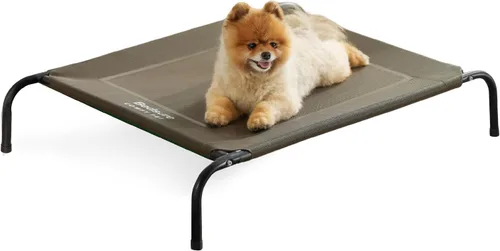 Vista 13 de Bedsure Camas elevadas para perros al aire libre para perros pequeños, cama portátil elevada para mascotas con hamaca para mascotas con patas Gris