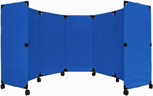 Vista 13 de VERSARE MP10S - Mampara plegable portátil de pared Diseño económico de 5 paneles Separador de habitación portátil con ruedas Configuración