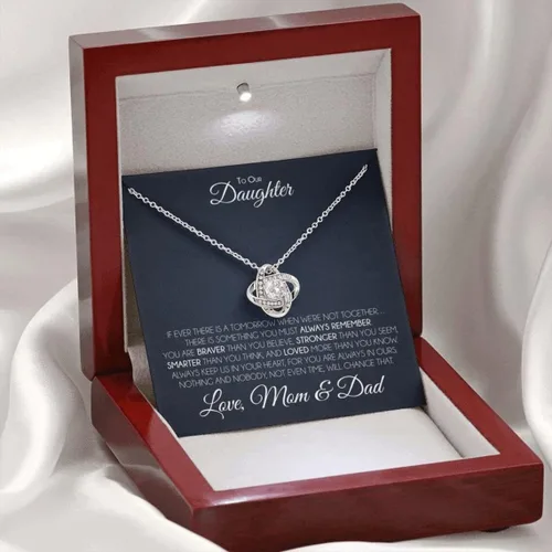Vista 2 de Regalo para hija de mamá y papá, collar de madre hija, regalo de hija de papá, a nuestra hija, cumpleaños de hijas, hija adulta, collar de joyería