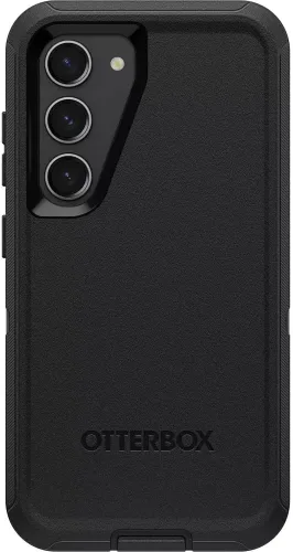 Vista 2 de OtterBox Funda para Galaxy S23 (solamente) - Serie Defender - Negro, resistente y duradera - con protección de puerto - Incluye soporte de clip