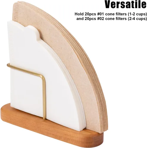 Vista 4 de Soporte para Filtro de Café de Cono, Soporte para Almacenamiento de Filtro de Café, Envase para Filtros de Café de Papel V60 Tamaño #01 y #02