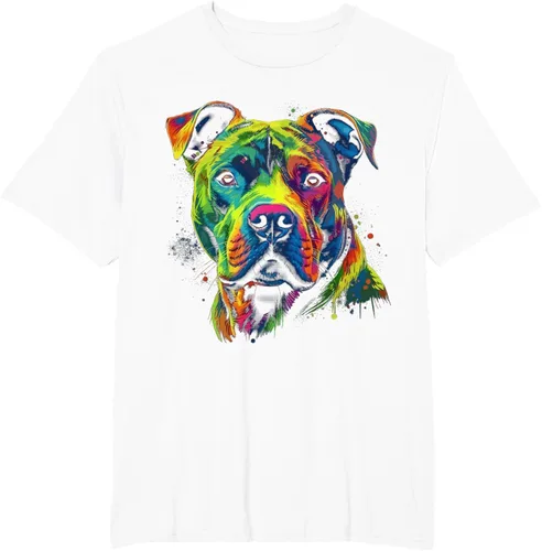 Vista 12 de Pit Bull Mom Dog Lover - Camiseta artística para mujer, Negro