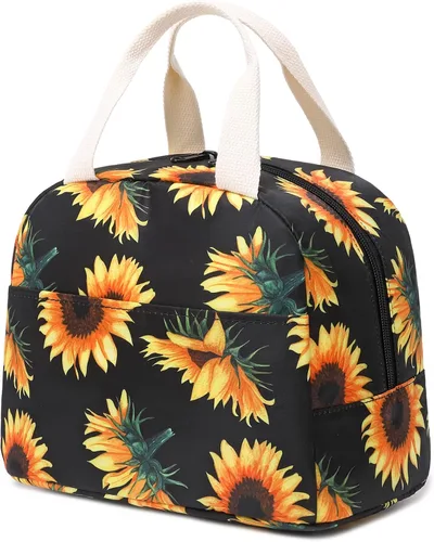 Vista 9 de Lonchera aislada con aguacate para mujeres y niñas, lonchera reutilizable, bolsa de picnic para adultos, niños, escuela, trabajo, viajes