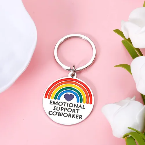 Vista 5 de XPENMULBOJA Regalos de despedida para compañeros de trabajo, regalos para mujeres y hombres, apoyo emocional, compañero de trabajo, llavero de San