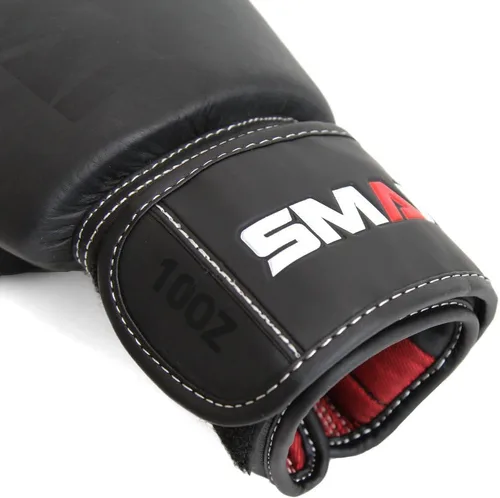 Vista 6 de SMAI Elite85 - Guantes de boxeo de cuero más envolturas de boxeo negras de 180 pulgadas, guantes de boxeo de competición hechos para sparring