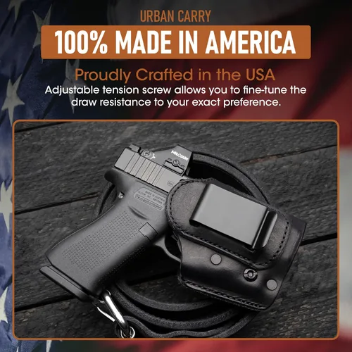 Vista 4 de Urban Carry LockLeather IWB RMR/RDS Holster - Right Handed Secure & Comfortable Leather/Polymer Hybrid Design for Optimal Comfort Compatible with