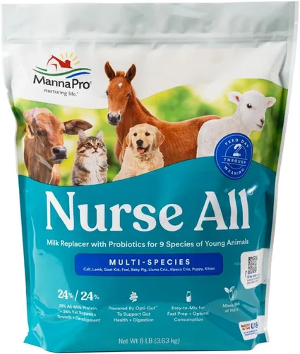 Vista 8 de Manna Pro Nurse All Multi-Species - Reemplazo de leche, bolsa de 3.5 libras Complete Nutrition - Sustituto de leche para terneros, corderos