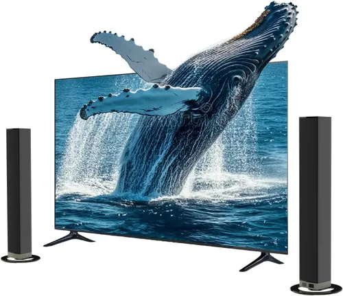 Vista 2 de MZEIBO Barra de sonido para Smart TV, barra de sonido Bluetooth de 80 W, altavoz de TV desmontable 2 en 1 con Bluetooth 5.0/ARC/óptico/AUX, sistema