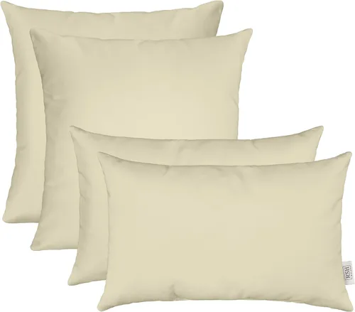 Vista 26 de RSH DECOR: Sunbrella Juego de 4 almohadas lumbares y cuadradas 20 x 12 pulgadas y 17 x 17 pulgadas Tela resistente al agua y a la decoloración