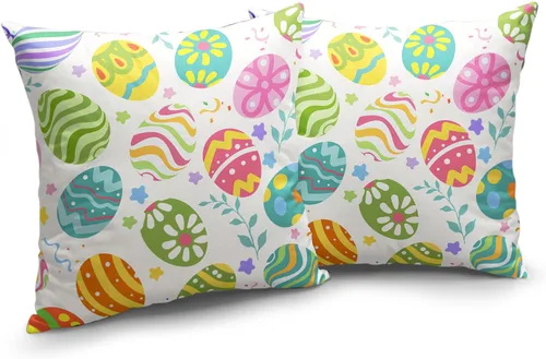 Vista 153 de Juego de 2 fundas de almohada de 16 x 16 pulgadas, diseño patriótico de bandera estadounidense con estrellas para exteriores, estilo casa de campo