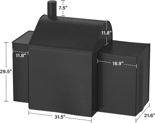 Vista 3 de Stanbroil Cubierta de parrilla para parrillas Char-Griller 3018, 1224, E1224, 2121, 2123 con caja de fuego lateral, impermeable y resistente a