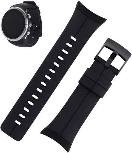 Vista 6 de Correa de reloj compatible con Suunto Spartan Ultra HR, correa clásica de repuesto de goma suave para reloj inteligente Suunto Spartan Ultra HR Negro