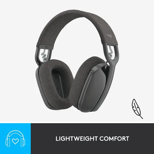 Vista 8 de Auriculares Logitech Zone Vibe 100 inalámbricos ligeros sobre la oreja con cancelación de ruido y micrófono, auriculares avanzados Bluetooth