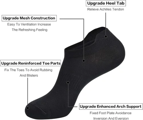 Vista 3 de Corlap 8Pairs Womens Ankle Athletic Running Socks White Thin No Show Low Cut With Tab Sport Short Socks