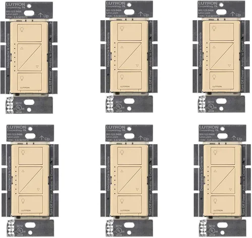 Vista 36 de Lutron Caseta - Interruptor de atenuación inteligente original (requiere Lutron Smart Hub), para luces LED, 150 vatios, un solo polo/3 vías, no Negro