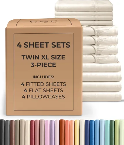 Vista 306 de Pack of 2, Twin Size 3 Piece Sheet Set - Breathable & Cooling - White