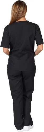 Vista 6 de Natural Uniforms Conjunto de ropa quirúrgica para mujer, camisetas y pantalones médicos - Paquete de 6