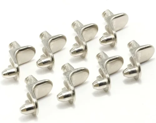 Vista 4 de ReplacementScrews Pines/clavijas de soporte para estantes compatibles con IKEA 106414 (HEMNES, HAVSTA), doble clavija niquelada, paquete de 4