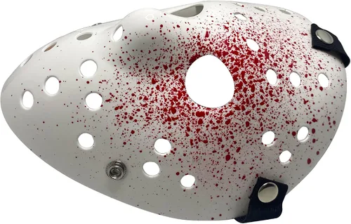 Vista 3 de Máscara de hockey de terror para Halloween, cosplay, mascarada, máscara de disfraz de Navidad con correas ajustables
