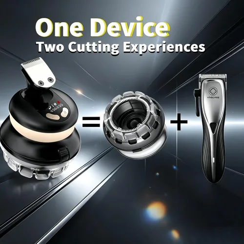 Vista 2 de Kit de corte de pelo automático para hombres, cortadora de pelo circular automática recargable por USB, con recortadora, kit de aseo eléctrico