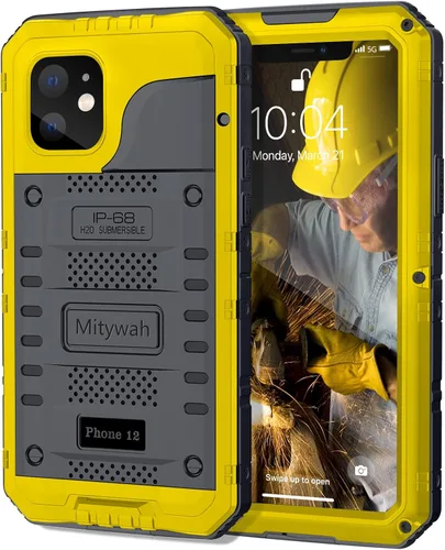 Vista 135 de Mitywah Funda impermeable para iPhone 7/iPhone 8 / iPhone SE 2020, funda de metal resistente de grado militar, protección de cuerpo completo