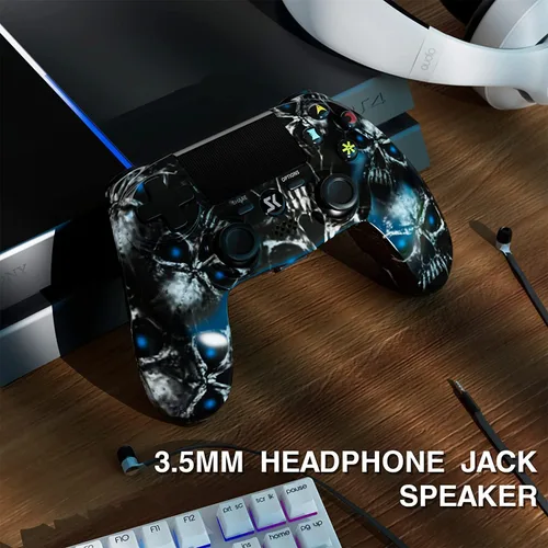 Vista 6 de ISHAKO for PS4 Controller Wireless, Controller Gamepad Compatible with Playstation 4SlimProPCAndroidMac with USB Cable,Dual Vibration,6-Axis Motion