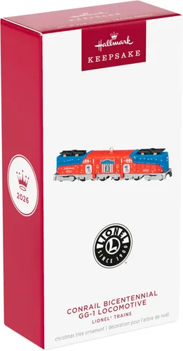 Vista 7 de Hallmark Keepsake Adorno de trenes Lionel (Conrail Bicentenario GG1)