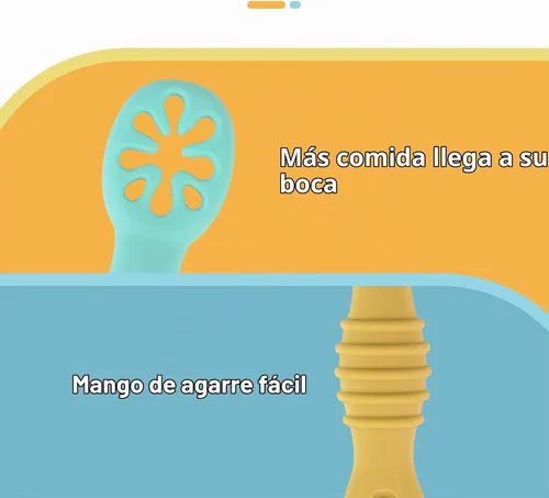 Vista 4 de 8 utensilios de destete LED para bebés, cuchara de silicona de primera etapa, cucharas multicolor para bebés de más de 6 meses, Cucharas