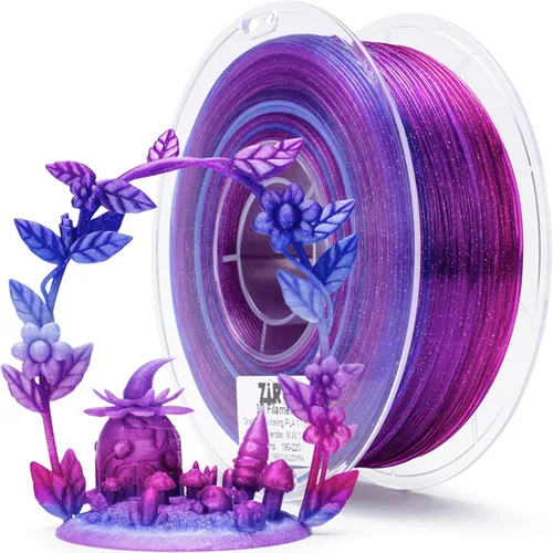 Vista 27 de ZIRO - Rápido cambio de color PLA, filamento translúcido multicolor de 1.75mm, material para impresión 3D, carrete de 1kg, precisión dimensional