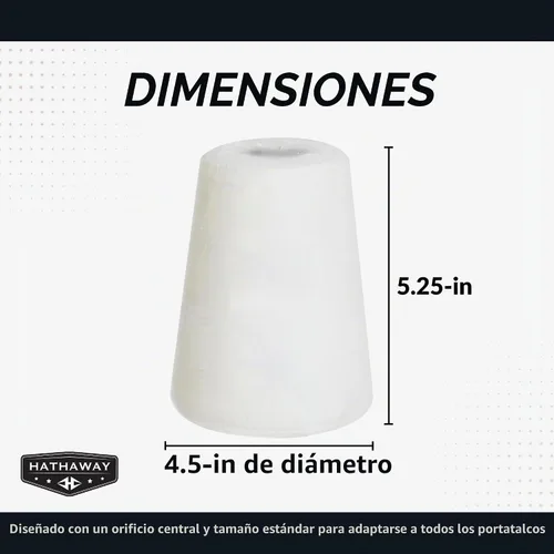 Vista 2 de Hathaway Silver Cup Cone Talc Chalk, White