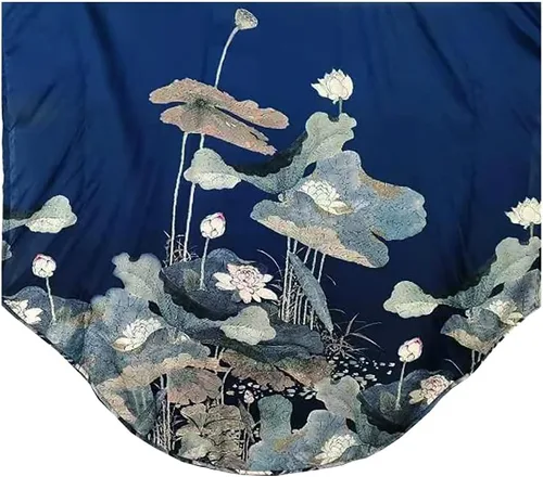 Vista 4 de Pijama de seda 100% para mujer, batas de baño de seda para mujer, batas de kimono de seda, batas de baño con mangas de muñeca, estampado floral