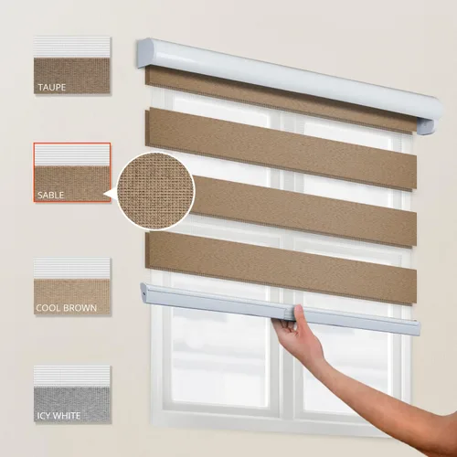 Vista 5 de CHICOLOGY Persianas de cebra personalizadas, persianas de cebra para ventanas, persianas de cebra para ventanas, persianas de cebra sin cordón