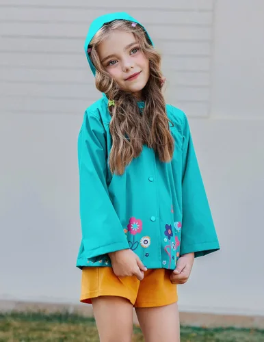Vista 4 de Arshiner Chaqueta impermeable con capucha para niñas y niños