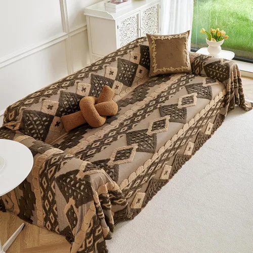 Vista 13 de HANDONTIME Fundas de Sofá Sillón Funda de Sofá Boho para Perros Caqui Funda de Sofá con Borlas Silla Reclinable Funda de Futón Lavable 1 Cojín Sofá