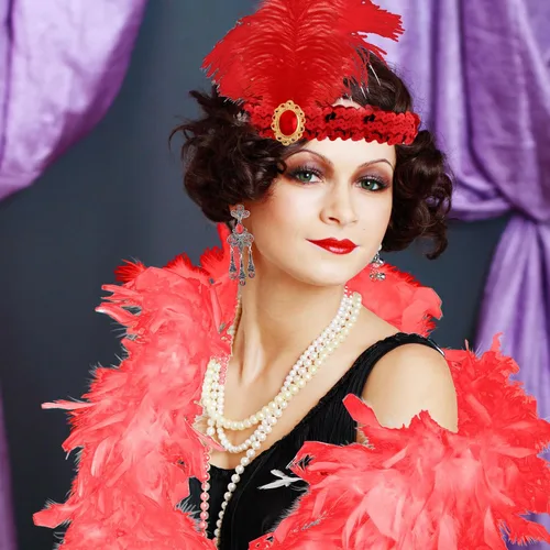 Vista 4 de FEPITO Juego de accesorios de gran Gatsby de los años 20 para mujer con diadema