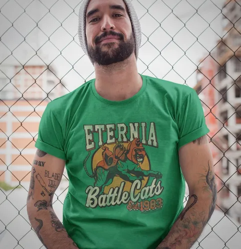 Vista 3 de Masters of The Universe TV Series Eternia Battle Cats Est 1983 - Camiseta para adultos forro polar verde con licencia oficial de star wars silent
