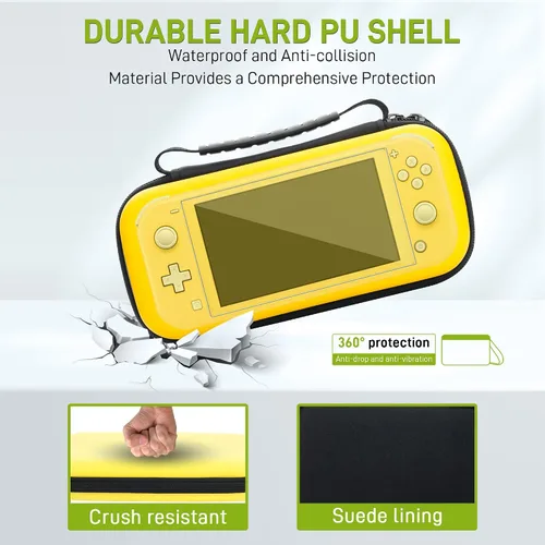 Vista 4 de RHOTALL Switch Case for Nintendo Switch Lite, Solid Color Portable Travel Carry Case 4 in 1 Accessories Kit with Carrying Case, Clear Protective