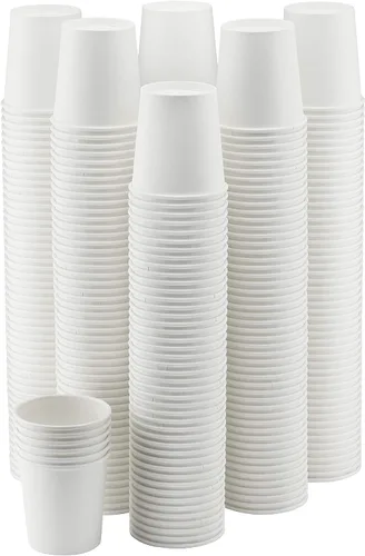 Vista 5 de NYHI Paquete de 200 vasos de papel desechables blancos de 4 onzas, tazas de café frío caliente para jugo de agua, té expreso, ideal para enfriadores